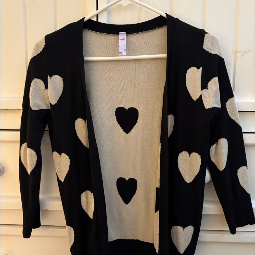 Black and Cream Heart Pattern Sweater